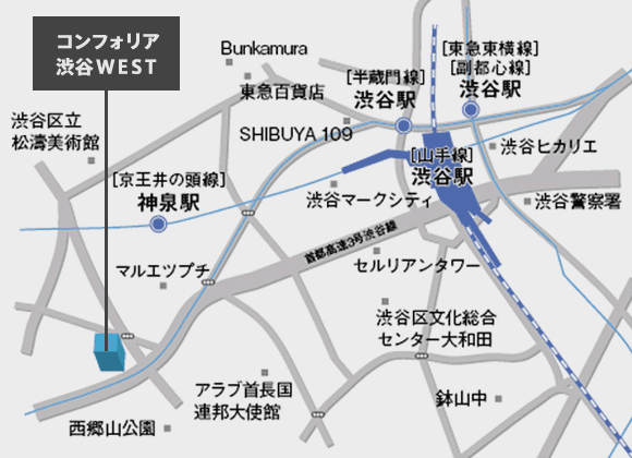 コンフォリア渋谷WEST　MAP